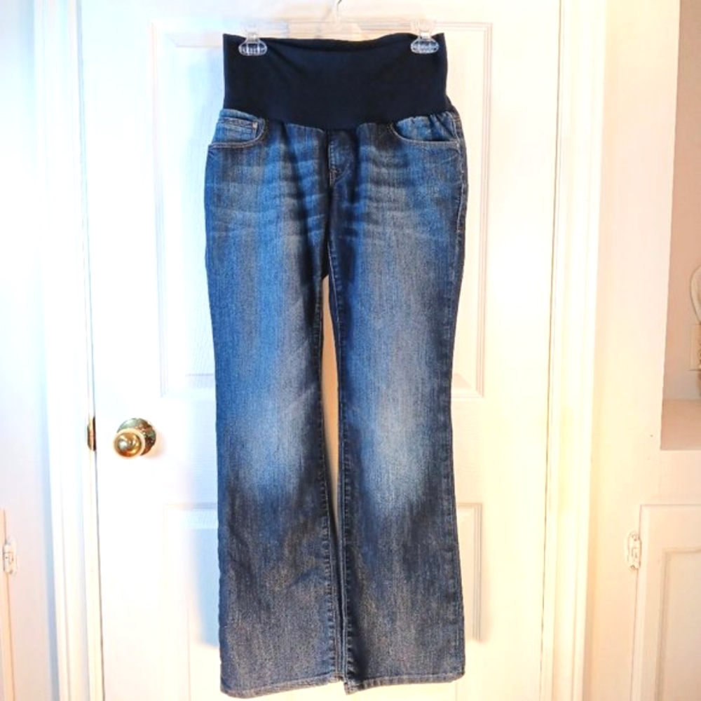 Mavi A Pea in the Pod Straight Leg Maternity Jeans Blue Faded Wash Size L